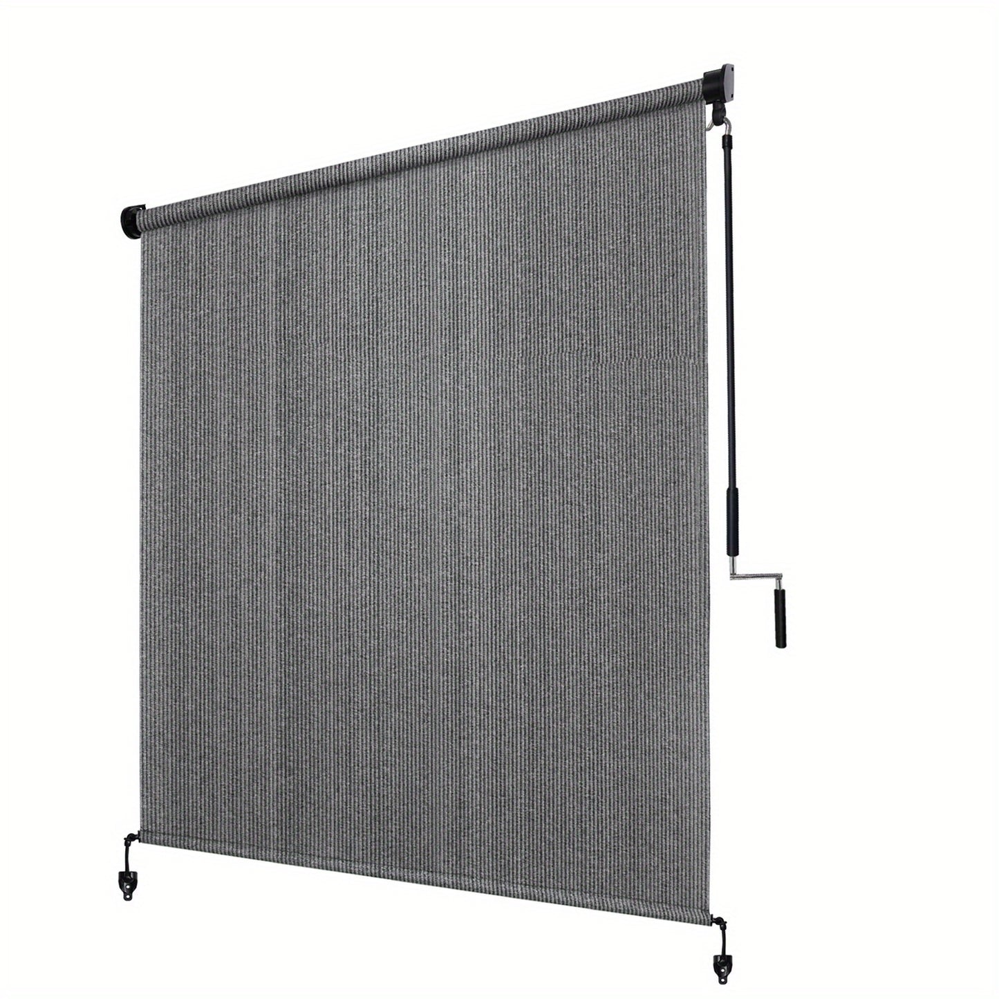 Outdoor Roller Shades with Splicing Design, Cordless Patio Roll Up Blinds, Exterior Shade Cloth Roll Shade for Patio
