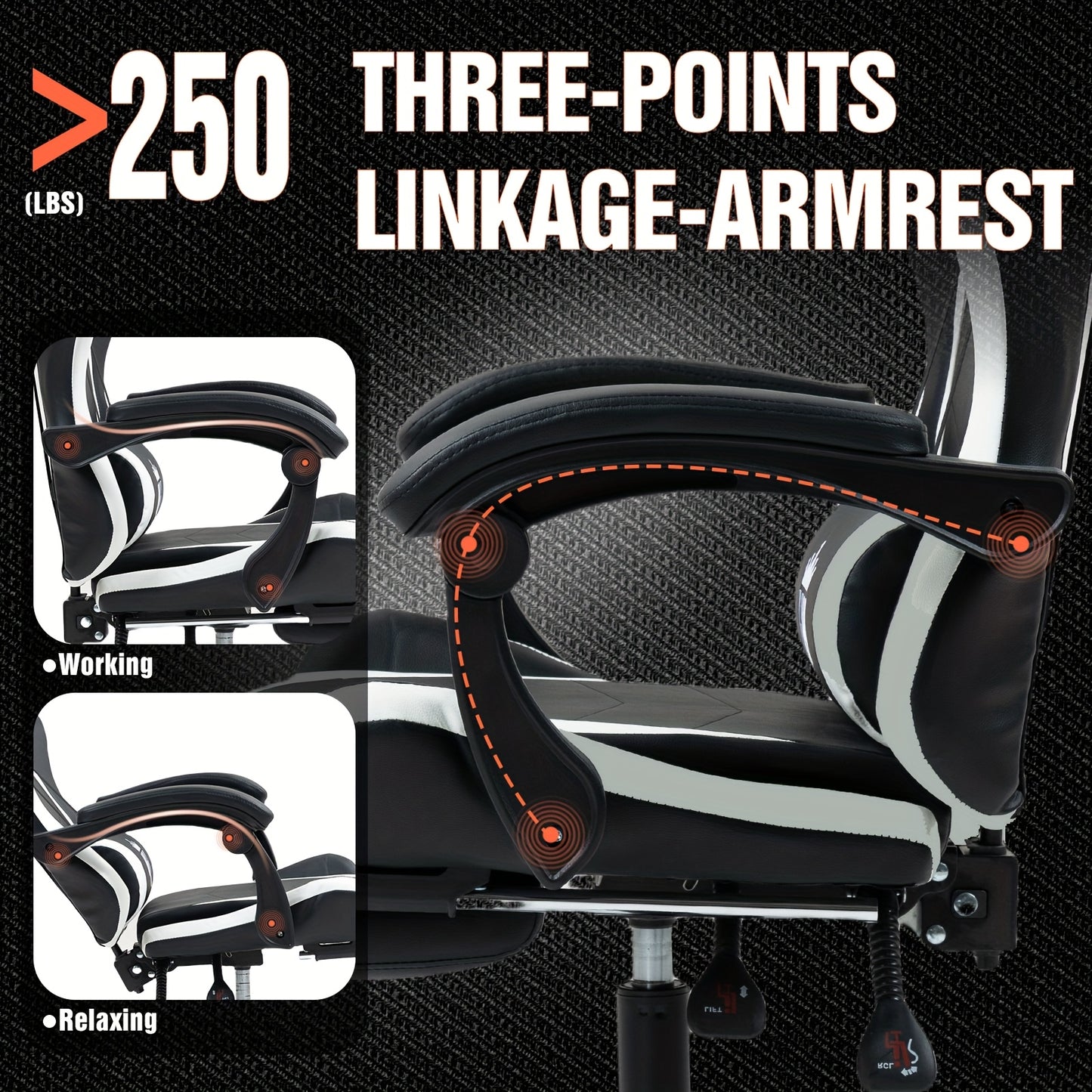 Game Chair With Footrest And Lumbar Support Gaming Chair, Video Chair, Ergonomic Computer Chair Height Adjustable With Swivel Seat And Headrest