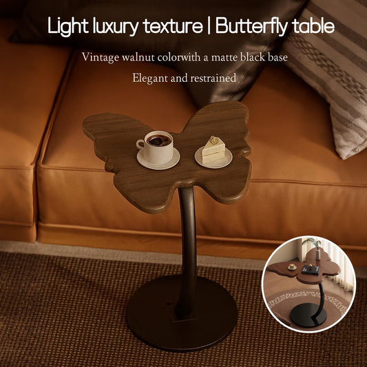 A Side Table Designed Like a Butterfly | A Small Vintage Tea Table | Features a Sturdy Metal Base | A Decorative Piece for The Living Room And Bedroom | Contemporary Furniture Shelf for Both Spaces