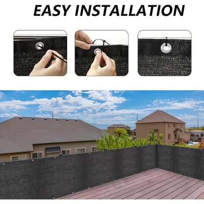 [UV Protection Shade Mesh] 6' X 50' Privacy Screen Fence, 150 GSM 90% Blockage Heavy Duty Windscreen Fence Cover With Zip Ties & Grommets, UV Protection Shade Mesh For Outdoor, Balcony, Railing, Backyard, Patio, Black, Beige, Green