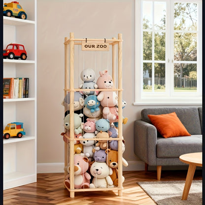 Spacious Doll Storage Shelf, Wooden Organizer, Easy Assembly, Space-Efficient, Elegant And Easy, Ideal for Game Rooms, Bedrooms, And Living Areas
