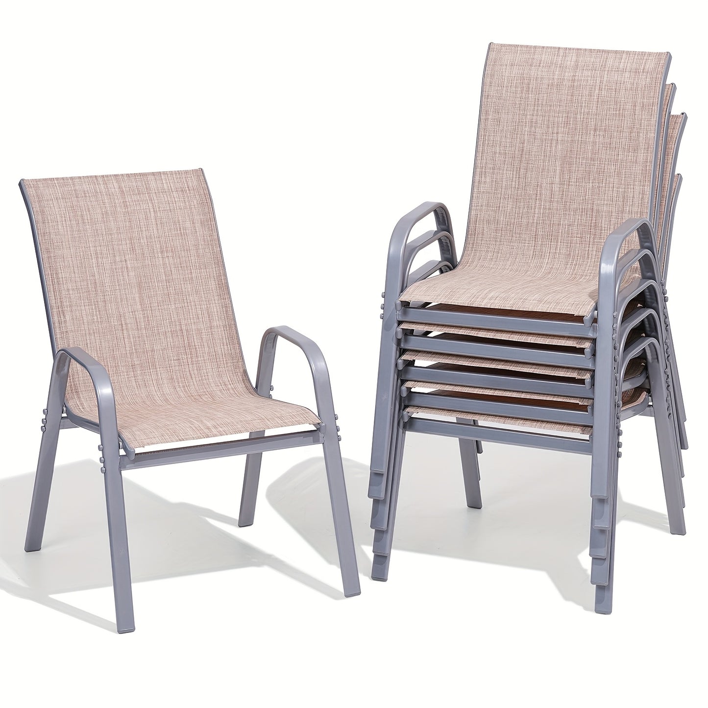 2/4/6pcs Outdoor Chairs Set, Comfortable All-Season Textilene Metal Outdoor Chairs Set, Quickly Install Patio Dining Chairs with Widen Seat And High Back, Outdoor Table Chairs with Sturdy Metal Frame for Deck, Pool, Father's Day Gifts