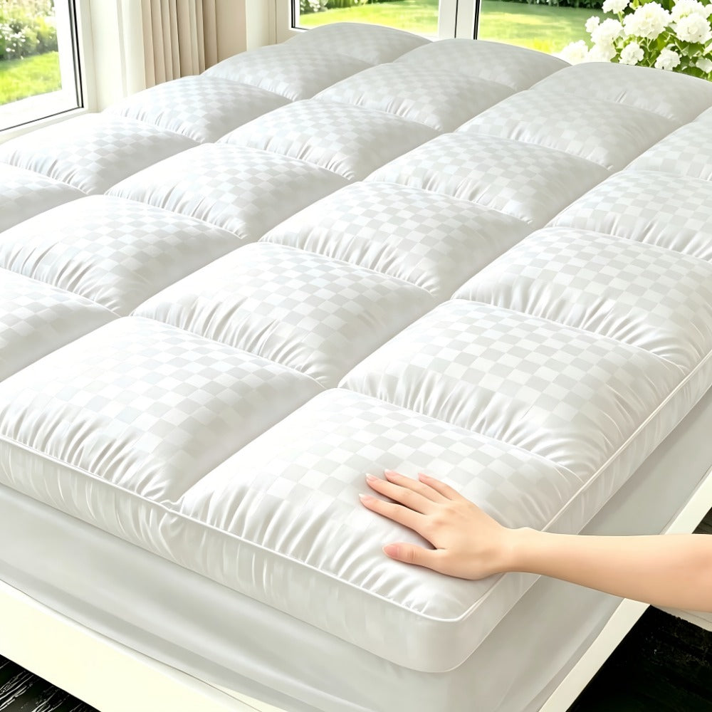 Cooling Mattress Topper Pillow Top Deep Pocket Fit Microfiber Cover Machine Washable – 6 Colors Twin Full Queen King Cal King for Hot Sleepers