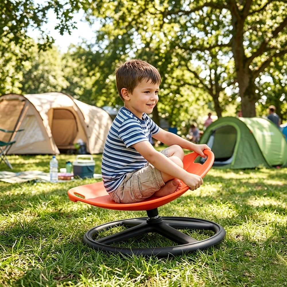 Chairs for Offices And Step Stools - Spin Chair for Children with Autism | Blue And Orange Oval Eggshell Pattern Featuring a Non-Slip Metal Base Designed for Training And Rehabilitation Ideal for Both Training Facilities And Home Environments