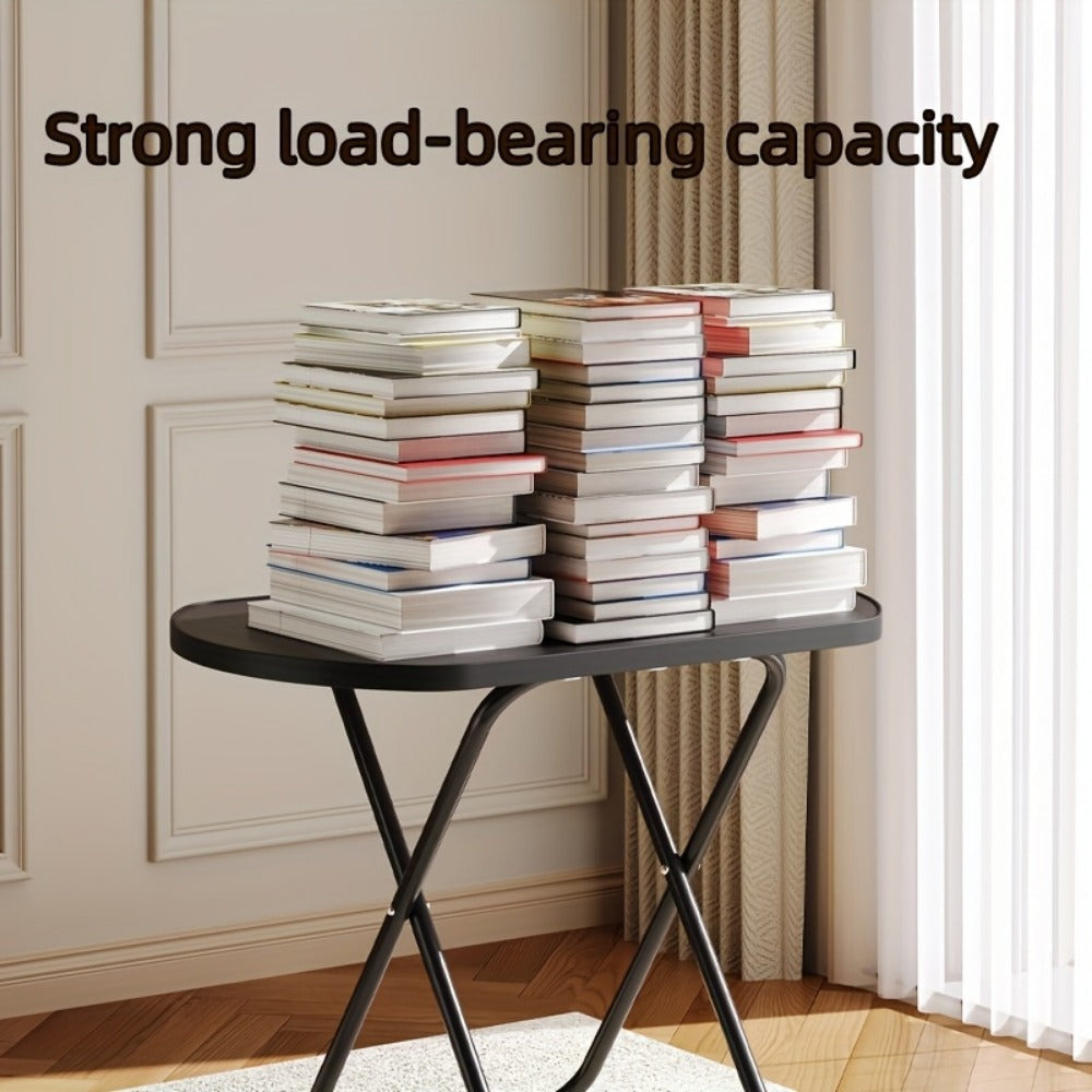 Folding Tray Table for Eating on Couch, Portable Lap Desk Snack Table for Bed Sofa Living Room Bedroom, Normal & Large Size, Black & White