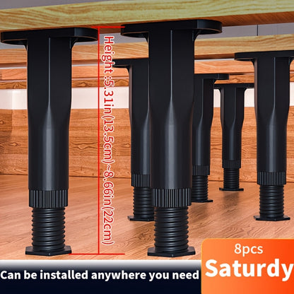 4 Or 8 Pack Heavy - Duty, Height - Adjustable Bed Frame Support Legs (5.31" - 8.66") - Sturdy Furniture Center Board Struts for Beds, Sofas, And Dressers - High - Quality, Non - Slip Plastic Build - Perfect for Home Renovation And Furniture Upgrades