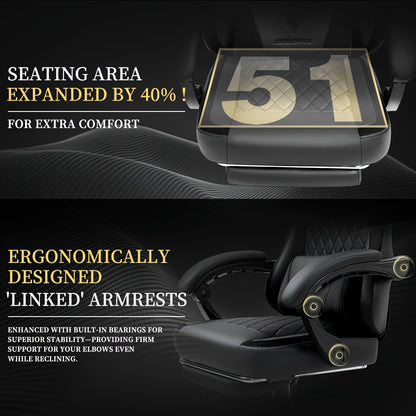 Ergonomic Gaming Chair with Pocketed Spring Cushion And Massage Lumbar Support - High Back Office Chair with Adjustable Footrest, 300LBS Load Capacity, Premium Black Adult PU for Ultimate Comfort!