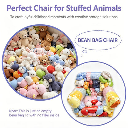 Large Capacity Transparent PVC Plush Toy Storage Sofa - Stuffed Animal and Doll Organizer for Toy Room and Playroom Easy Clean Durable