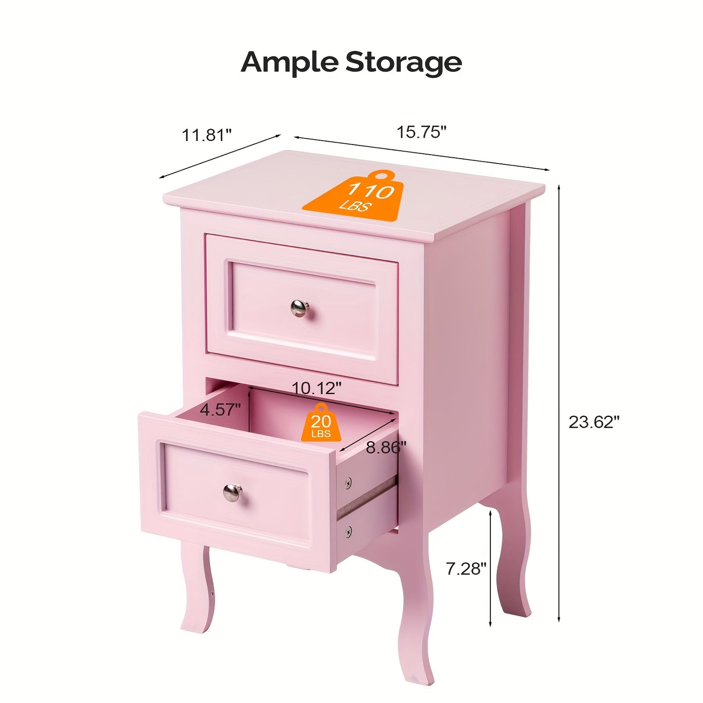[Nightstand with Drawers] Bonnlo Nightstand for Bedrooms, Small Bed Side Table with Drawers for Small Spaces