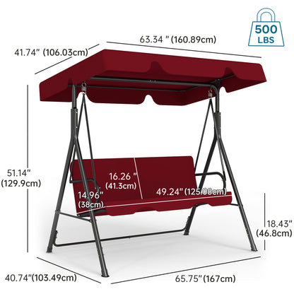 Outdoor Swing for Adults, Covered with Canopy, Equipped with Heavy Duty Stand & Adjustable Bracket, Perfect for Backyard, Garden Or Lawn, Patio Swing Set