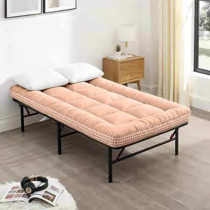 Folding Bed Topper Roll-Up | Soft Portable Mattress Pad for Bed Frame, Guest Room, Dorm & RV – Twin Full Queen King, Multiple Colors
