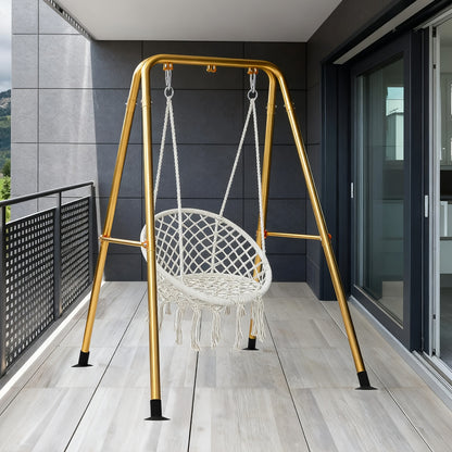 Hammock Chair Stand shown in the Golden Stand option