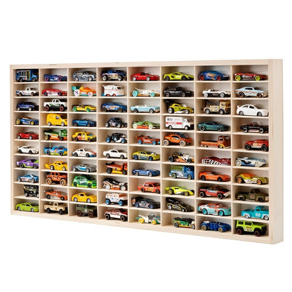 1:64 Scale Solid Wood Diecast Car Display Case, Model Car Storage Organizer detail image - detail view 12