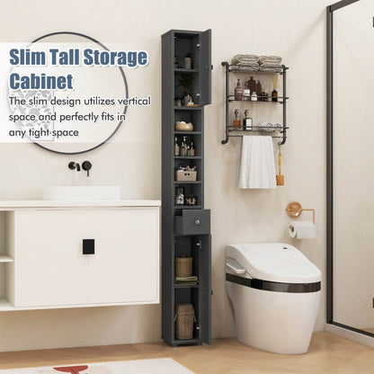 1-Drawer Freestanding Bathroom Cabinet with Adjustable Shelves and Multiple Color Options detail image - detail view 5