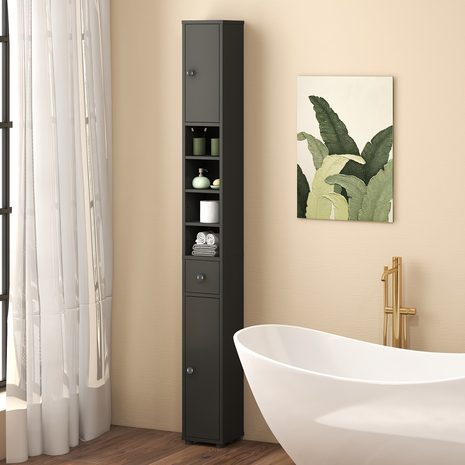 Storage Cabinet shown in the Dark option