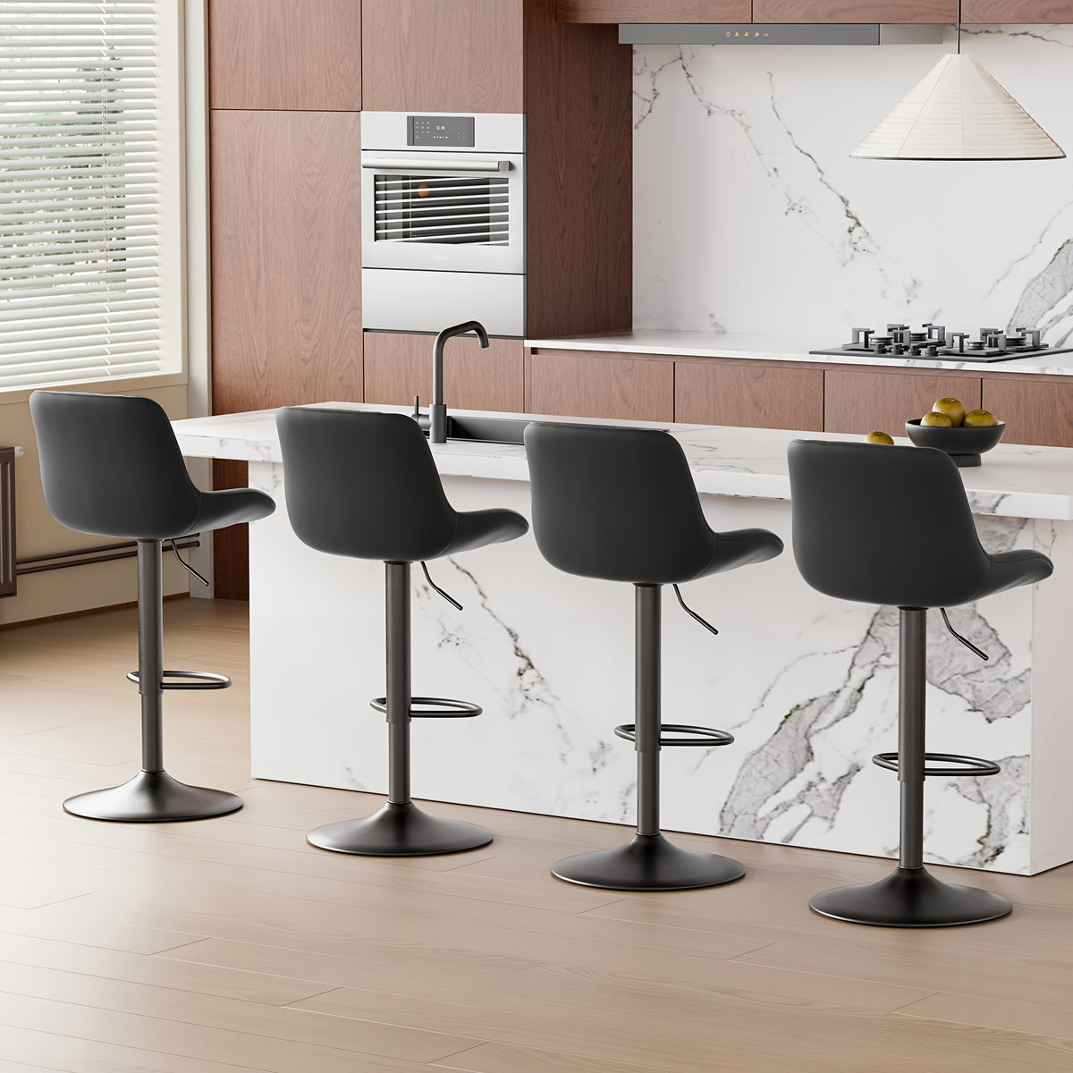Bar Stool shown in the Black, Set Of 4pcs option