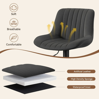 1-Piece Set Upholstered Bar Stool with Adjustable Height and Footrest for Kitchen detail image - detail view 11