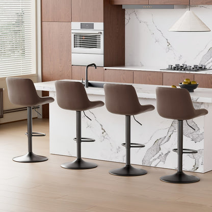1-Piece Set Upholstered Bar Stool with Adjustable Height and Footrest for Kitchen detail image - detail view 12