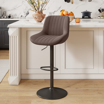1-Piece Set Upholstered Bar Stool with Adjustable Height and Footrest for Kitchen detail image - detail view 14