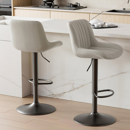 1-Piece Set Upholstered Bar Stool with Adjustable Height and Footrest for Kitchen detail image - detail view 19