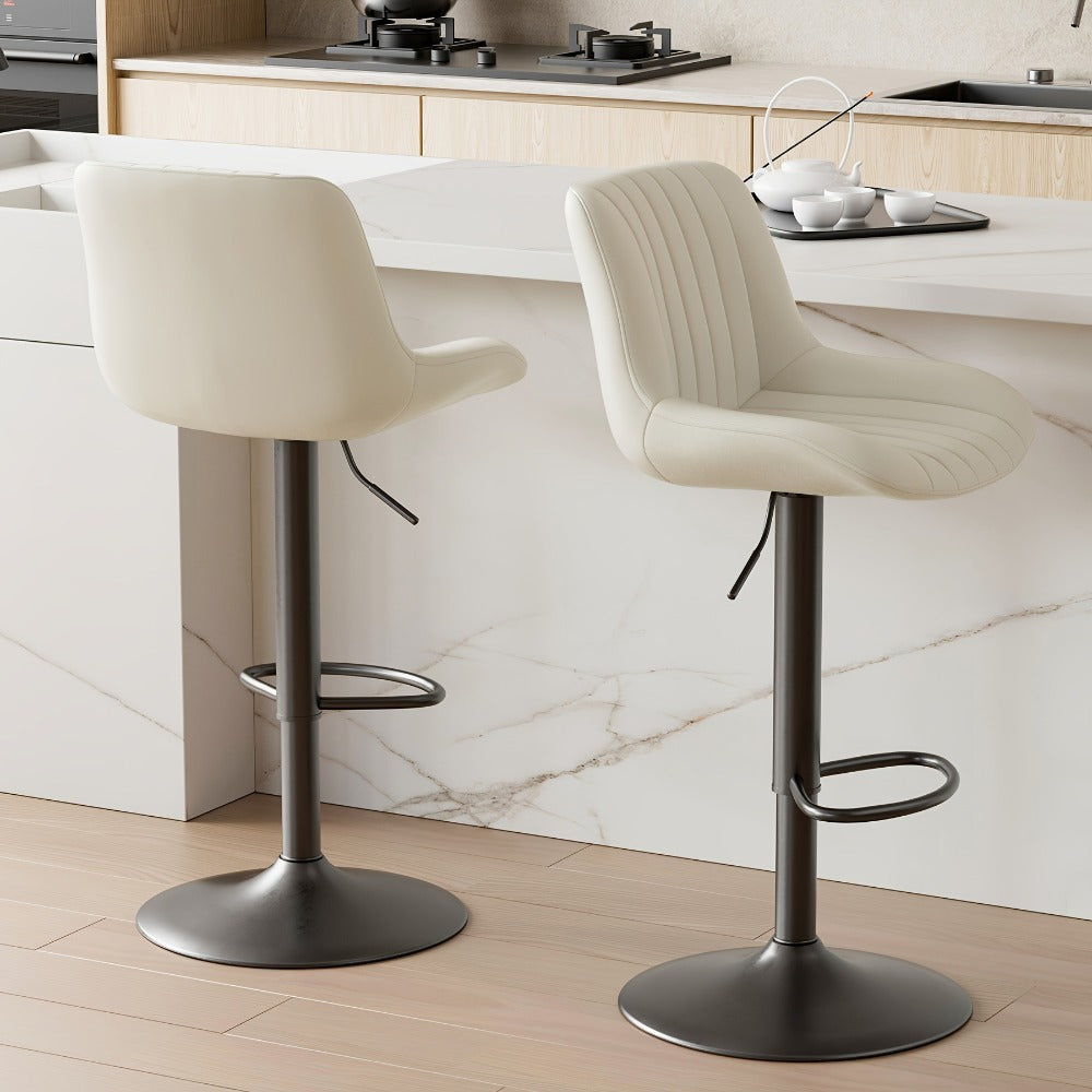 1-Piece Set Upholstered Bar Stool with Adjustable Height and Footrest for Kitchen detail image - detail view 23