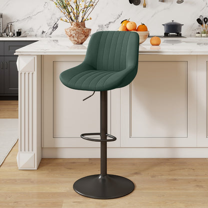 1-Piece Set Upholstered Bar Stool with Adjustable Height and Footrest for Kitchen detail image - detail view 30