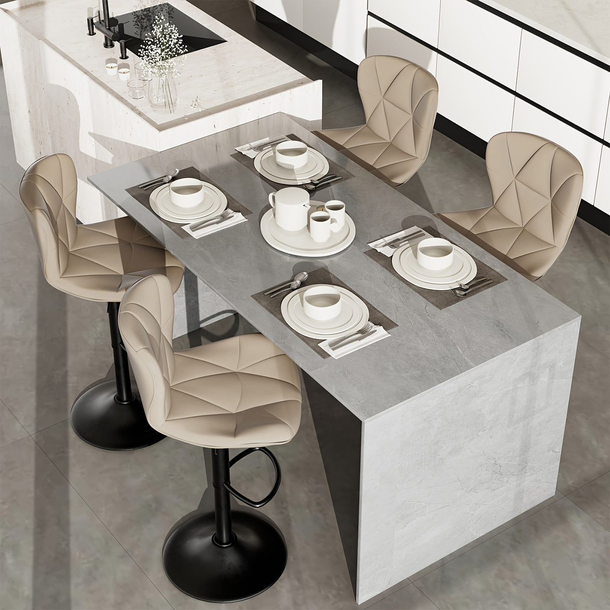 Bar Stool shown in the Khaki, Set Of 4pcs option