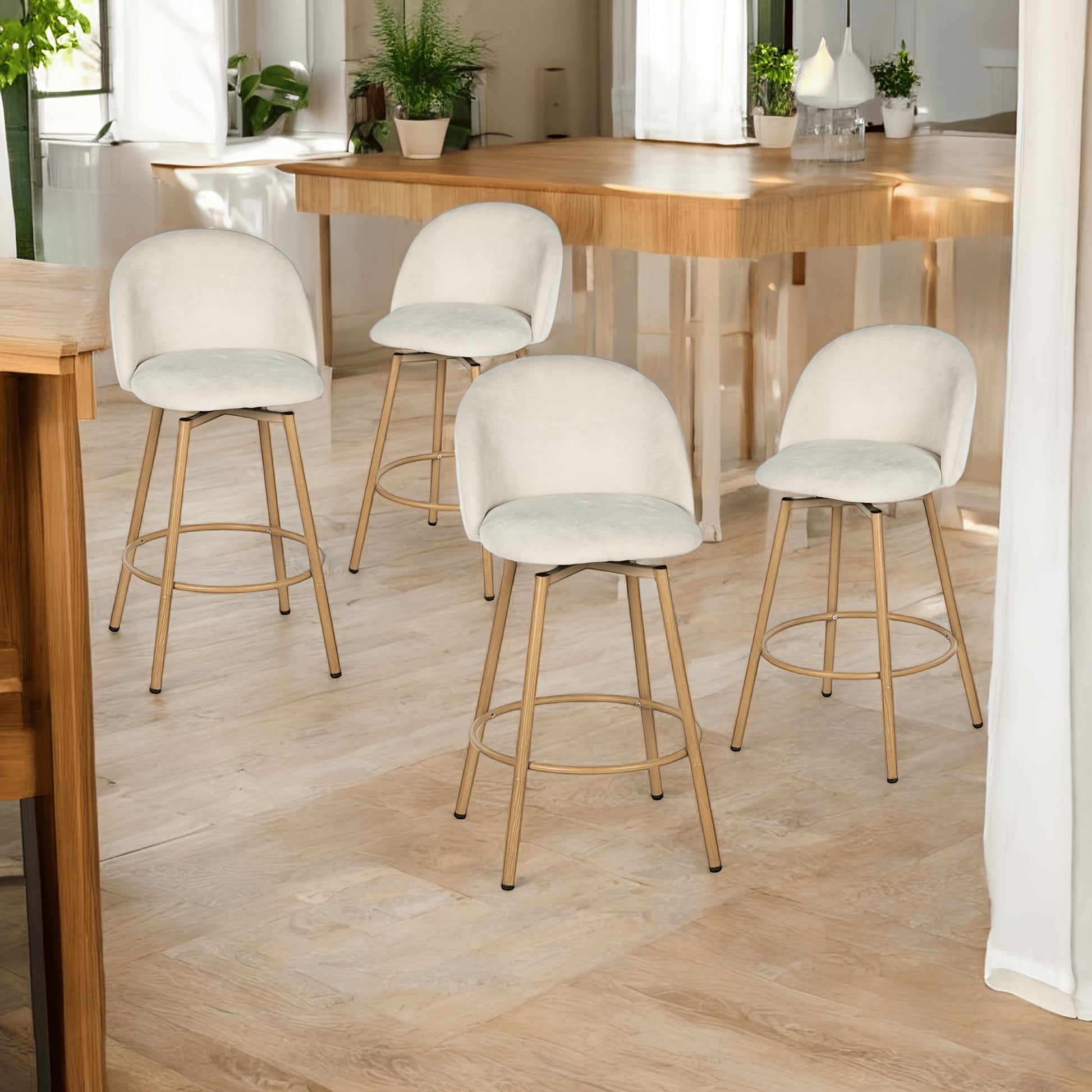 Counter Stool shown in the New Model Beige - Set Of 4 option