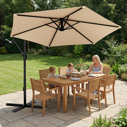 Cantilever Patio Umbrella shown in the Beige option
