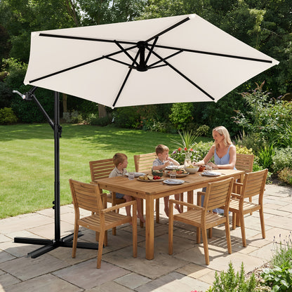 Cantilever Patio Umbrella shown in the Cream White option