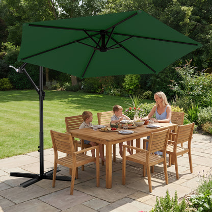 Cantilever Patio Umbrella shown in the Dark Green option
