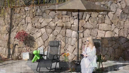 10-Foot Fabric Beach Umbrella with UV Protection and Waterproof Protection for Patio detail image - detail view 14
