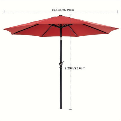 10-Foot Fabric Beach Umbrella with UV Protection and Waterproof Protection for Patio detail image - detail view 5