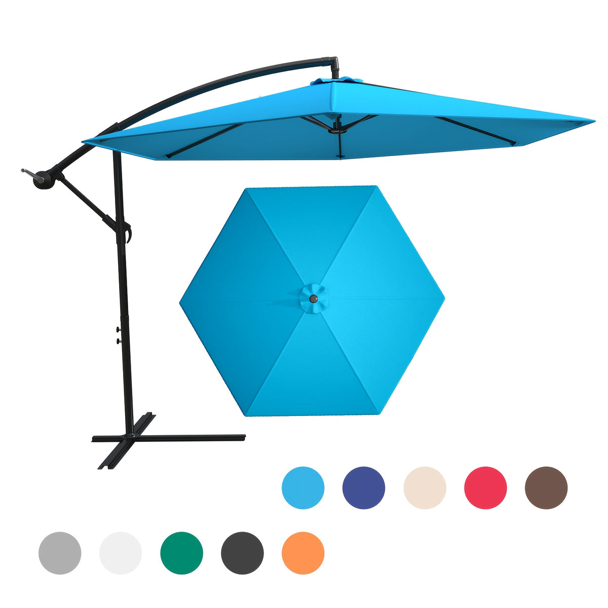 Cantilever Patio Umbrella shown in the Light Blue option
