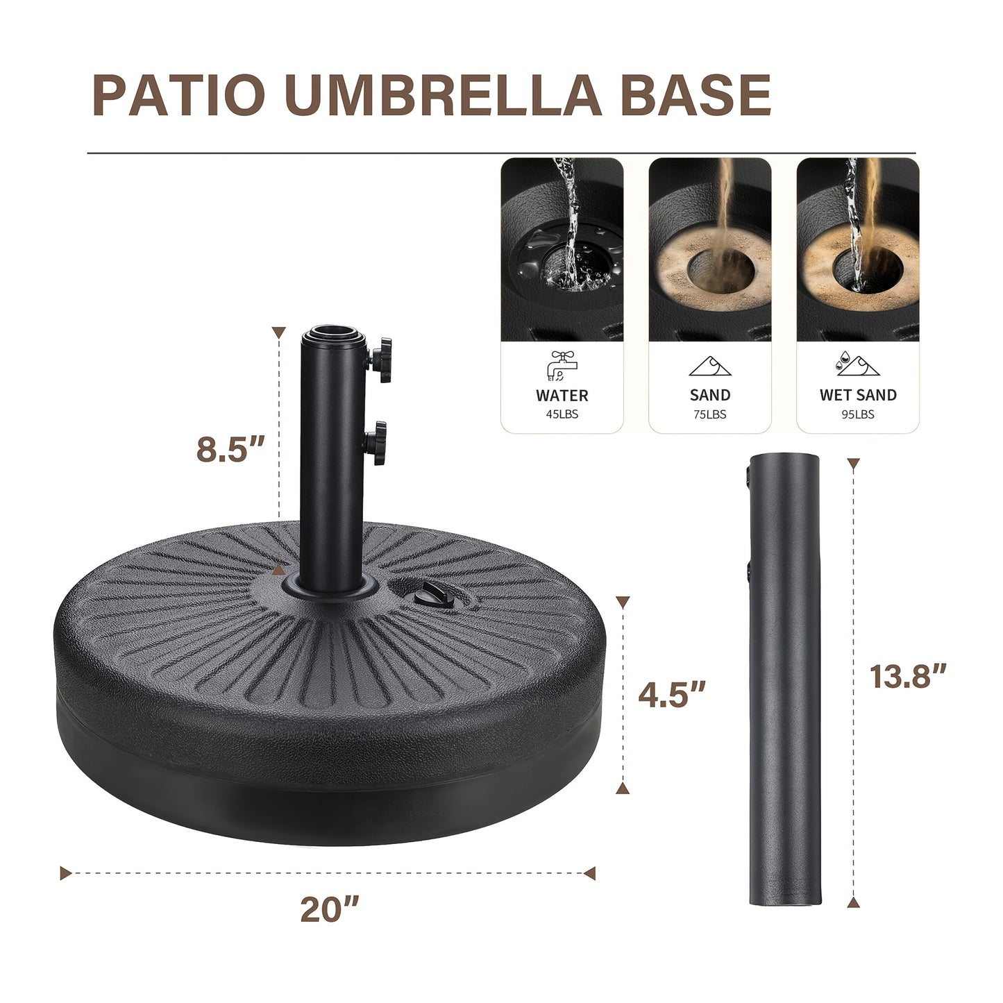 Patio Umbrella shown in the 95lb Patio Umbrella Stand Base option