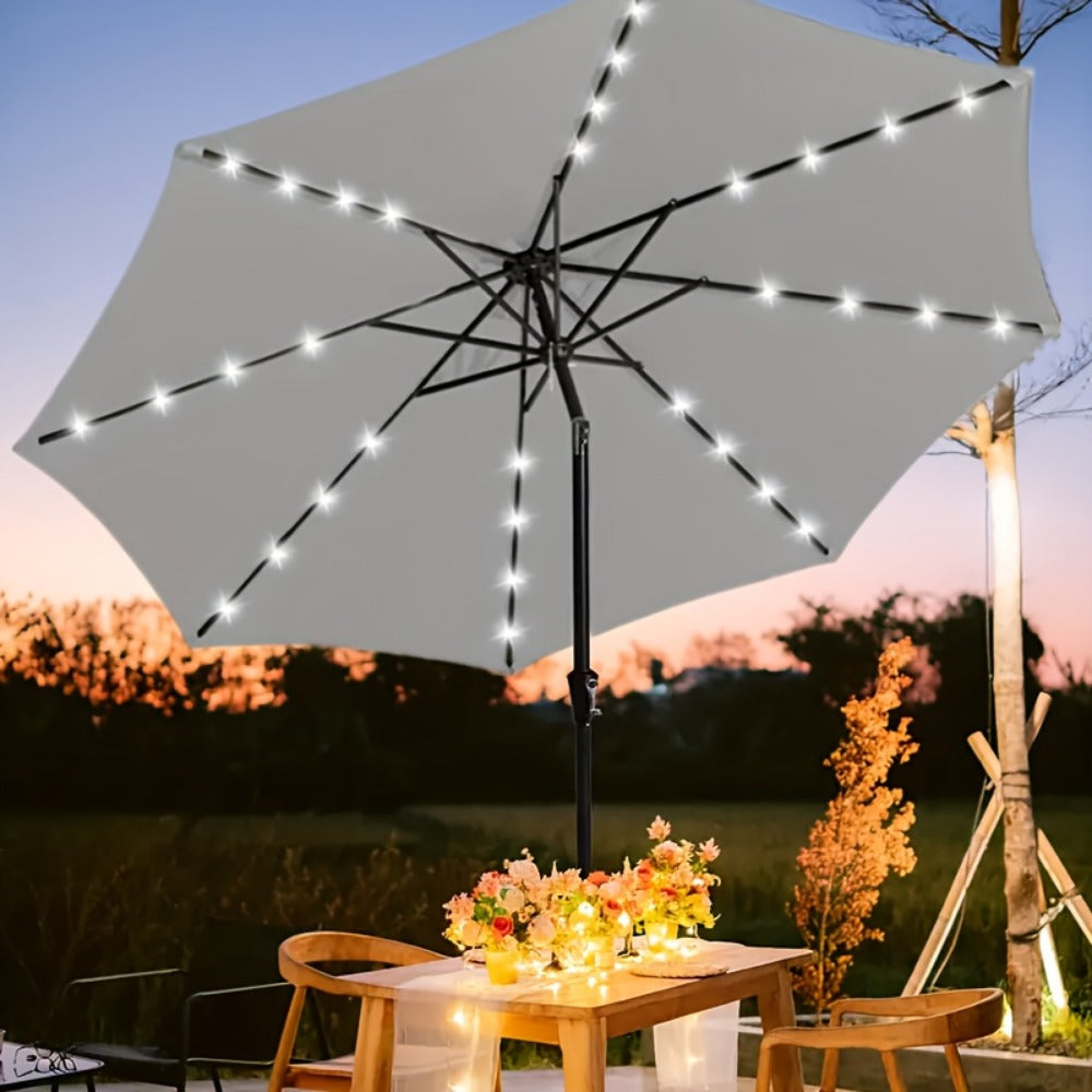 10-Foot Heavy-Duty Patio Umbrella with LED Lighting, Outdoor Table Umbrella detail image - detail view 7