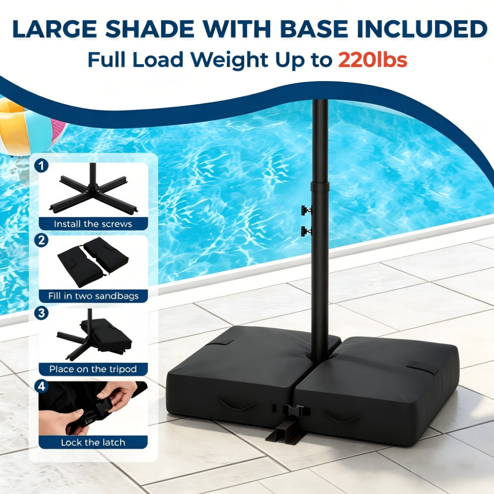 10-Foot Offset Patio Umbrella with LED Lighting and UV Protection detail image - detail view 14