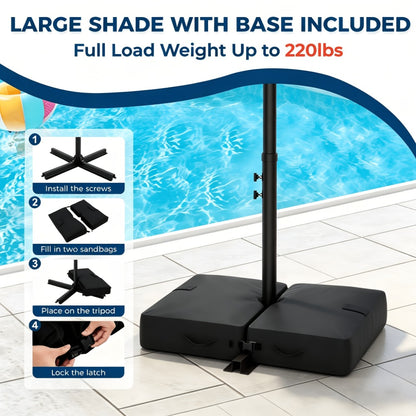 10-Foot Offset Patio Umbrella with LED Lighting and UV Protection detail image - detail view 14