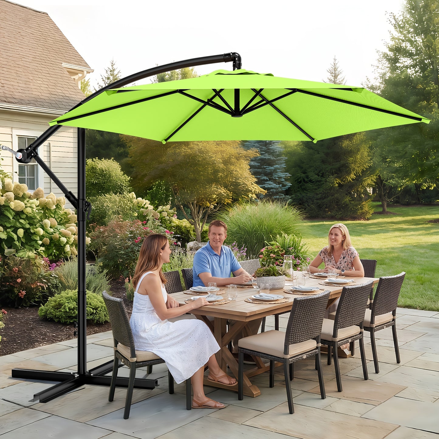 Patio Umbrella shown in the Apple Green, 10ft option