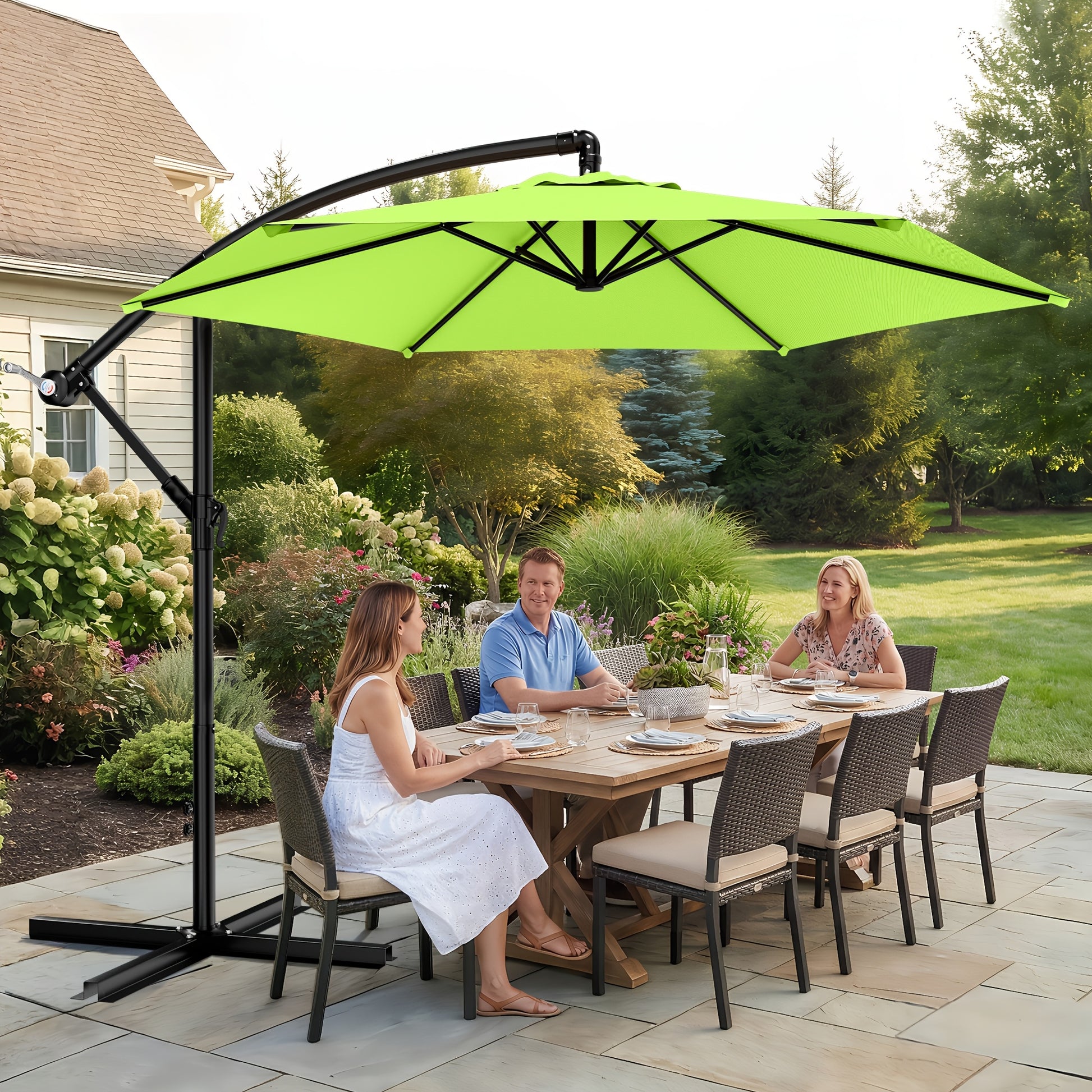 Patio Umbrella shown in the Apple Green, 10ft option