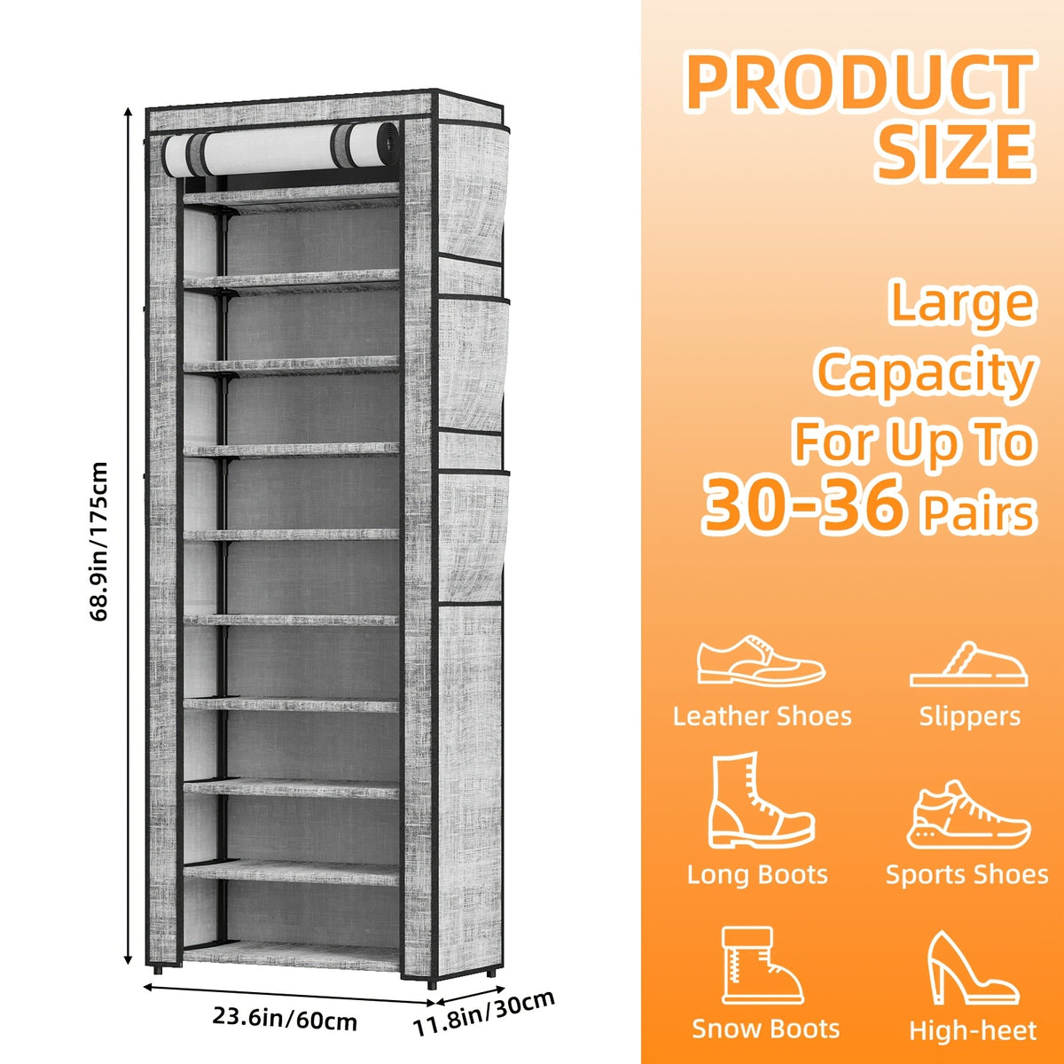 Shoe Rack shown in the 10 Tier-Small size option