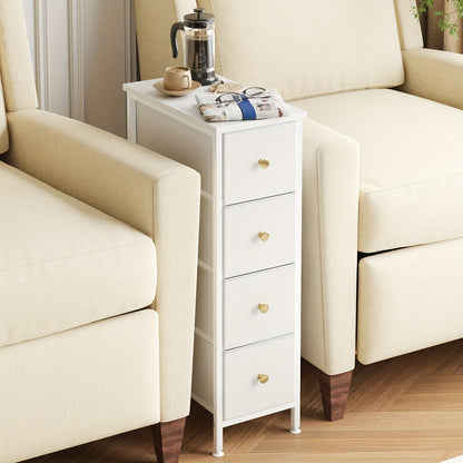 Narrow Storage Cabinet, Dresser With 4/5 Drawers, Slim Fabric Dresser Storage Tower For Small Space, Dresser With Steel Frame, Wood Top, For Bedroom, Bathroom, Living Room, School And Dormitory Storage, Closet, Laundry, For Halloween And Christmas