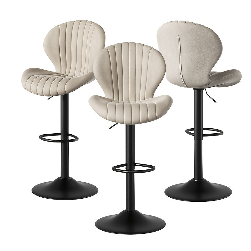 Bar Stools Set Of 1/2/3/4, Modern Swivel Bar Chairs, Barstools Counter Height with High Backrest, Artificial Leather, Easy 3-5 Minute Assembly for Bar, Kitchen, Dining Room.
