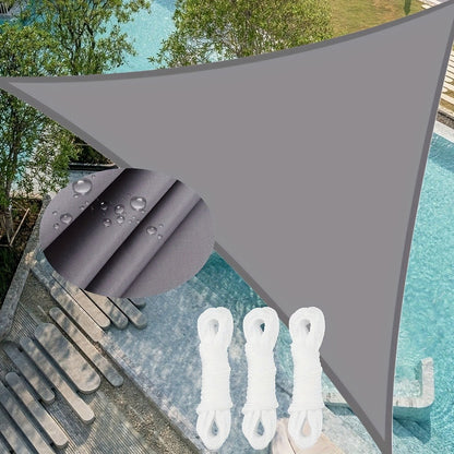 Triangle Shade Sail 98% UV Block 8 Colors 4 Sizes Solid Polyester Reinforced Corners – Outdoor Sun Shade Canopy for Patio Garden Backyard Pool Deck Balcony