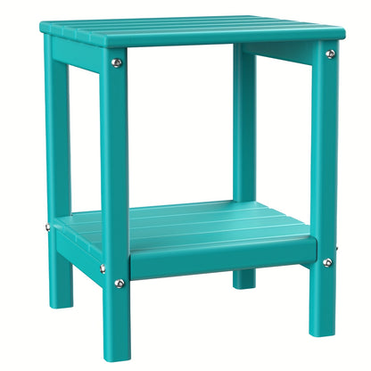 HDPE Adirondack Side Table Outdoor – Weather Resistant Rectangular End Table 15"x14"x18" for Adirondack Chair, Patio, Pool, Garden & Camping – 9 Colors, 1/2/4 Pack