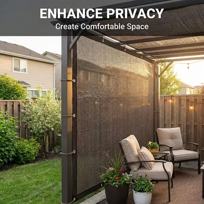 90% UV Blocking Outdoor Shade Fabric for Patios, Backyards, Gardens, Pergolas, And Fences, Privacy Screen, Easy Installation, Available in 4 Sizes