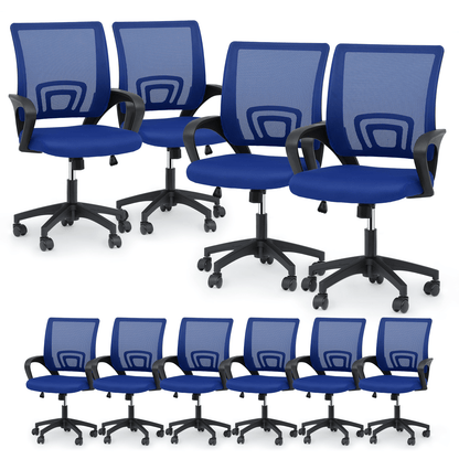 Mesh Office Home Chair, Mid Back Ergonomic Rolling Swivel Chair with Padded Seat and Armrest