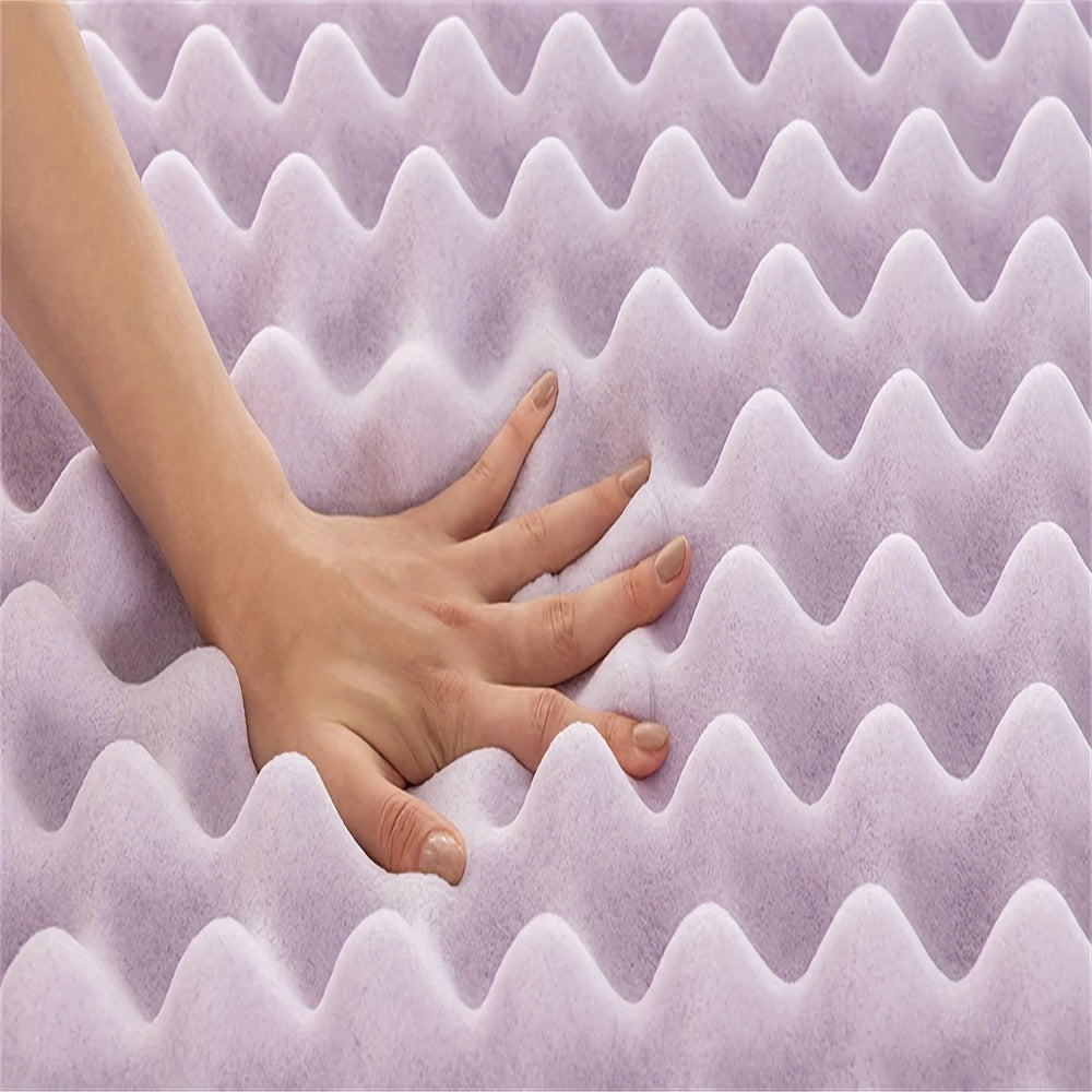 Egg Crate Mattress Topper Lavender Infused Memory Foam 2 3 4 Inch, Cooling Ventilated Soft Bed Topper for Pressure Relief & Support, Twin Full Queen King, Mattress Topper in a Box