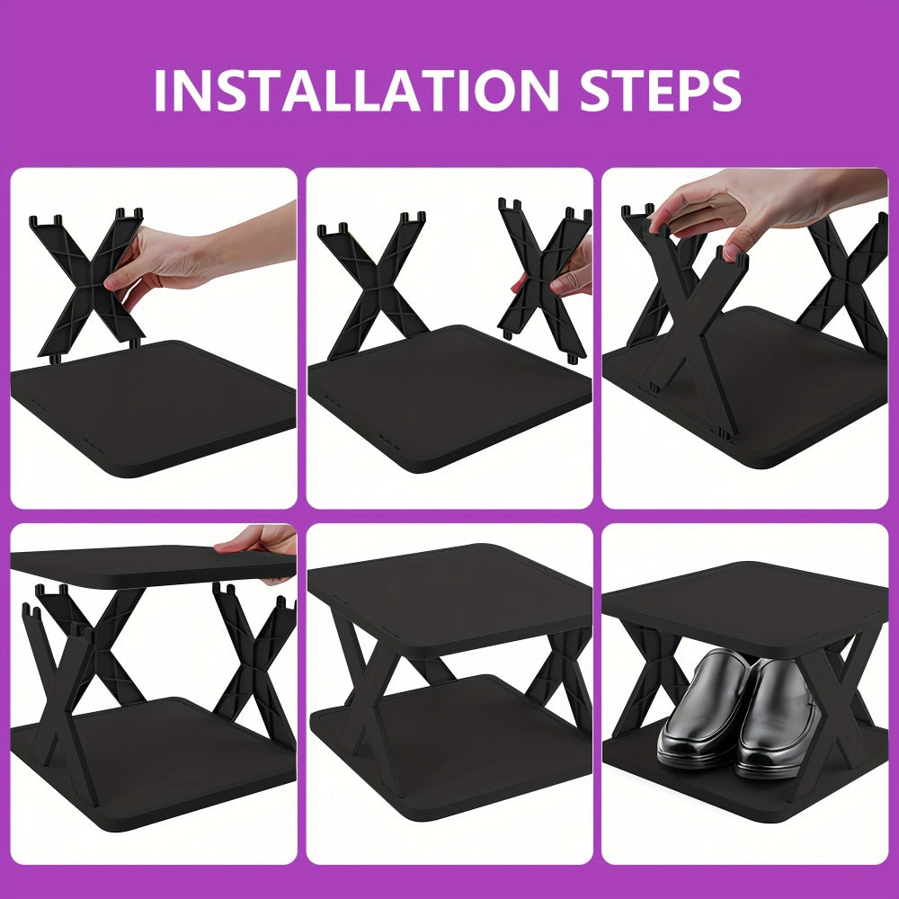 Stackable Shoe Rack 6 or 9 Tier Plastic Vertical Shoe Organizer, Space Saving Shoe Storage Shelf for Entryway Bedroom Hallway Dorm, 10 Color Options