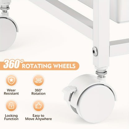 12-Drawer Rolling Storage Cart with Locking Wheels and 360° Swivel detail image - detail view 4